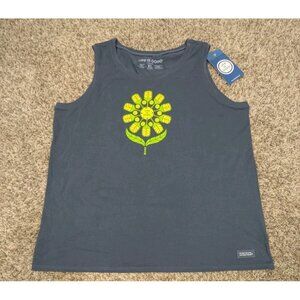 NEW Life Is Good Pickleball Tank Top Sleeveless Shirt Women's XL Blue Tee